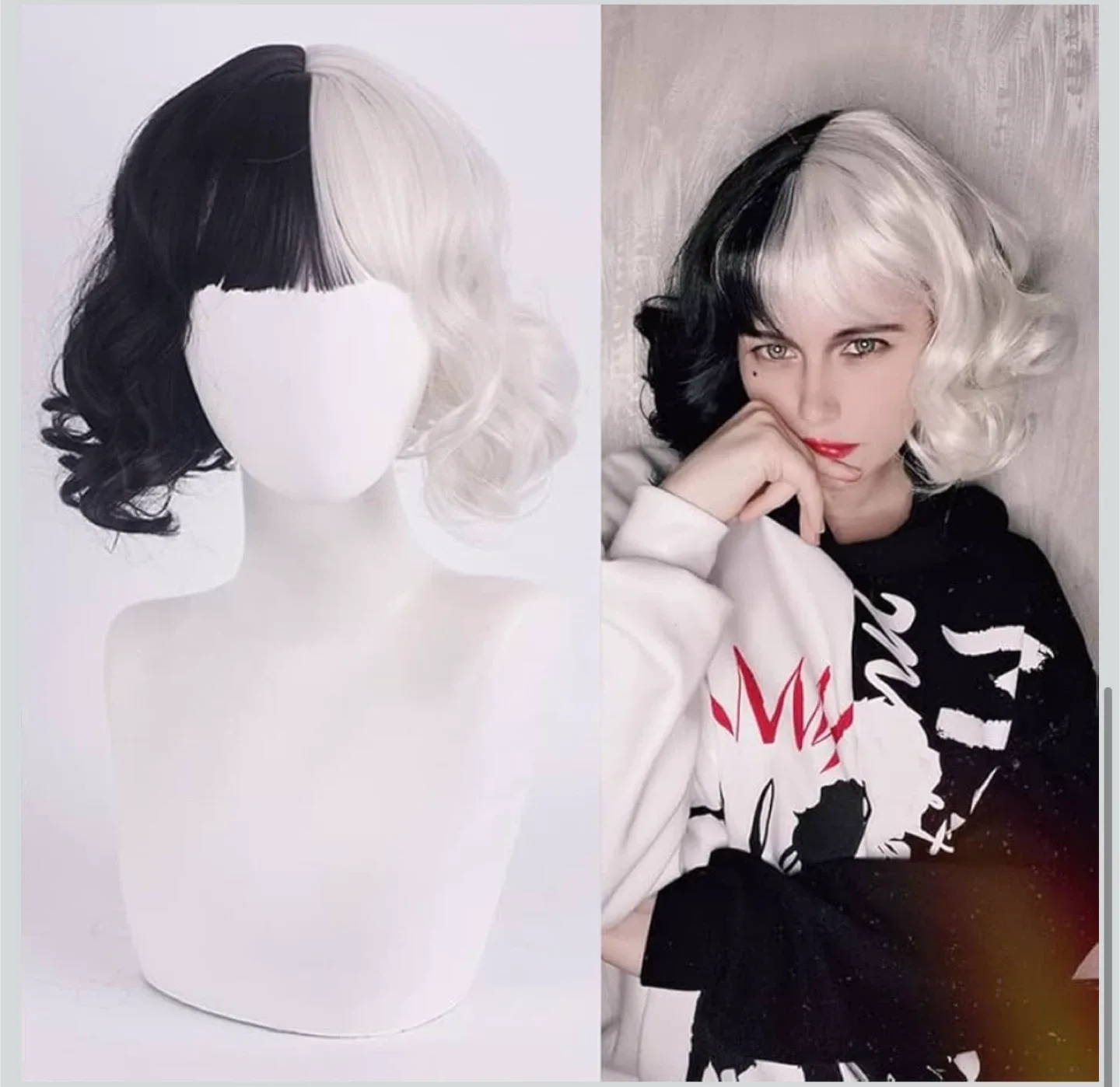 Cruella De Vil Costume Wig, Gloves, Necklace, Wand image indicator(9)