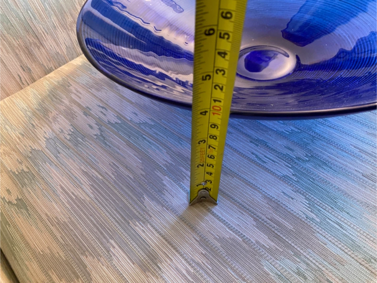 Large Blue Glass Bowl, 16 inch Diameter - photo 4