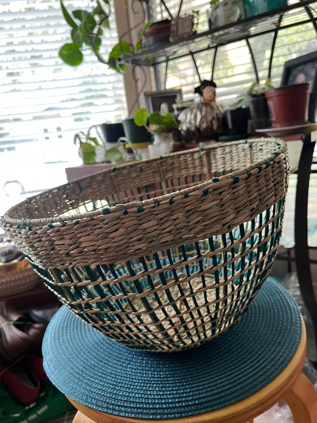 Woven Basket with Handle, 16" Tall image indicator(3)