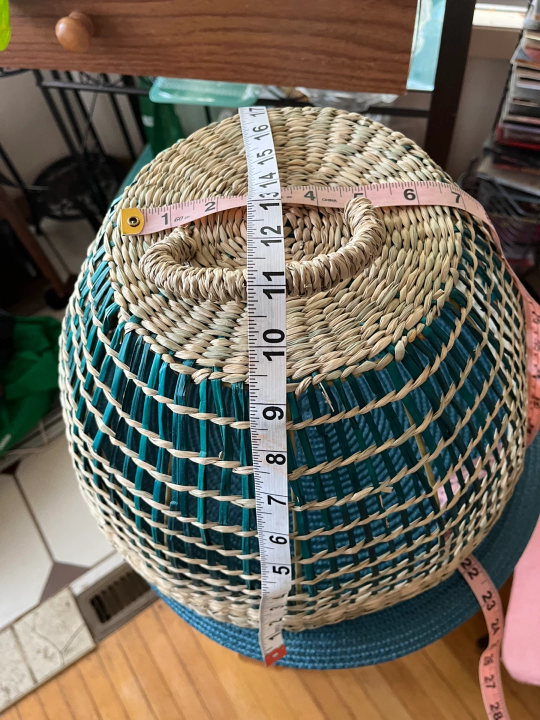 Upside Down Woven Basket with Handle, 16" Tall - photo 4