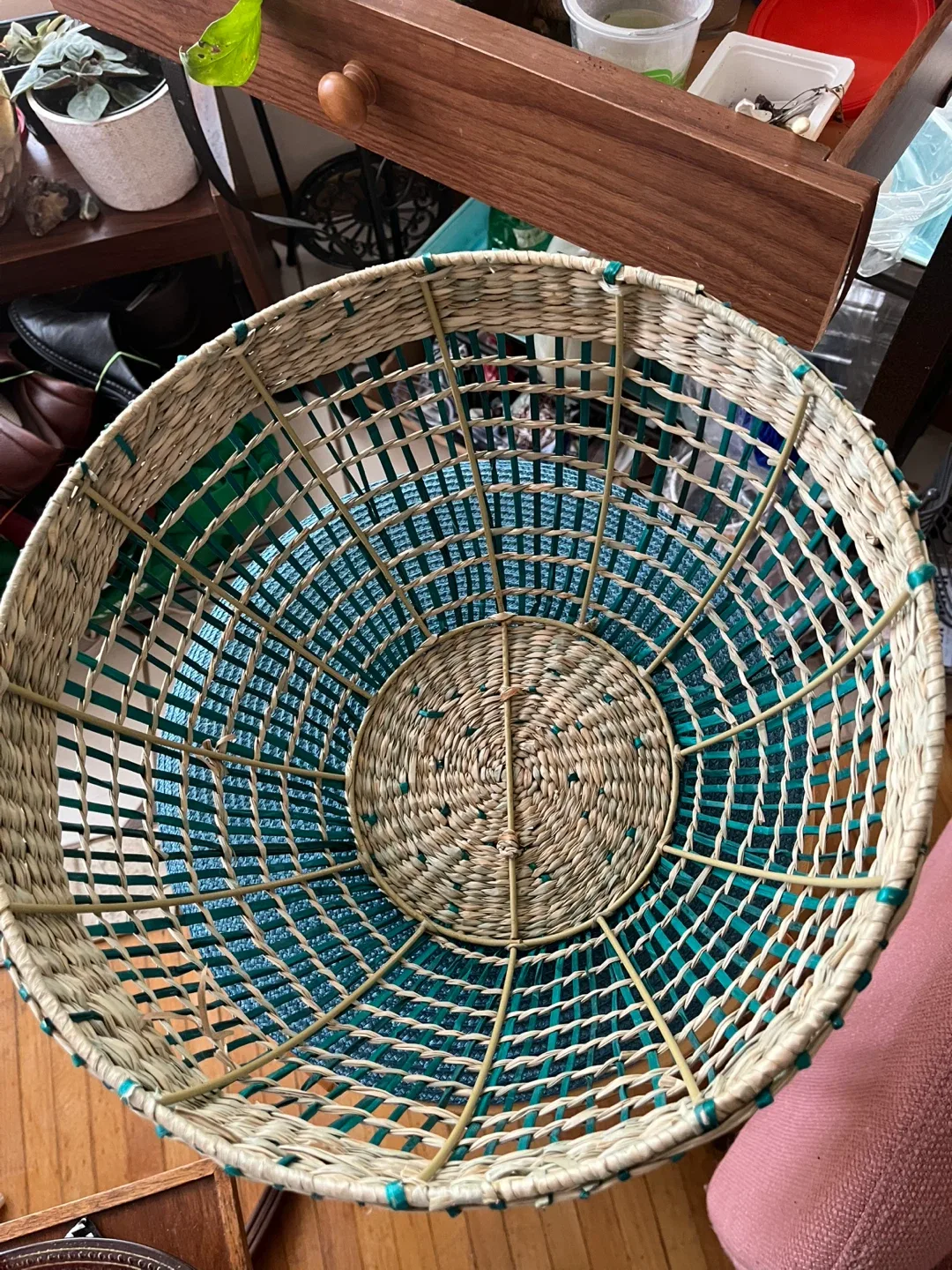 Woven Basket with Handle, 16" Tall image indicator(2)