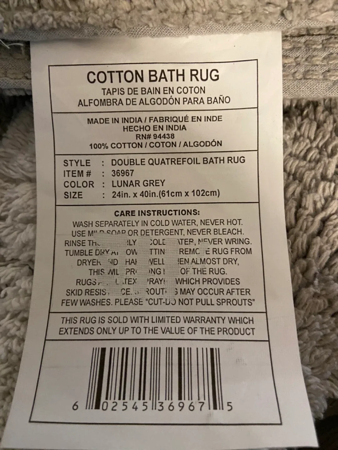 New Cotton Bath Mat Bath Rug 24”x40” image indicator(7)