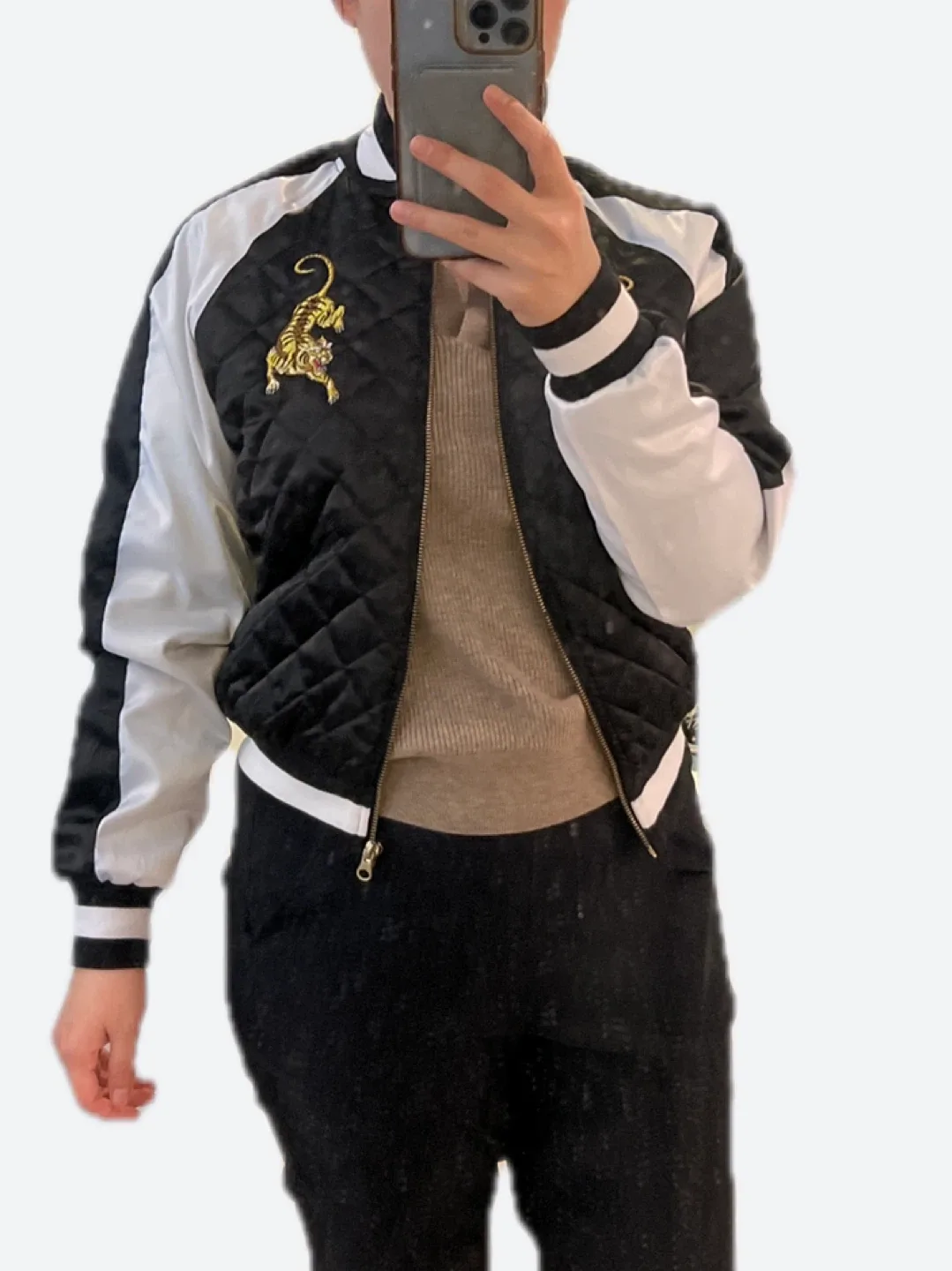MTTM brand- tiger embroidery bomber jacket thumbnail