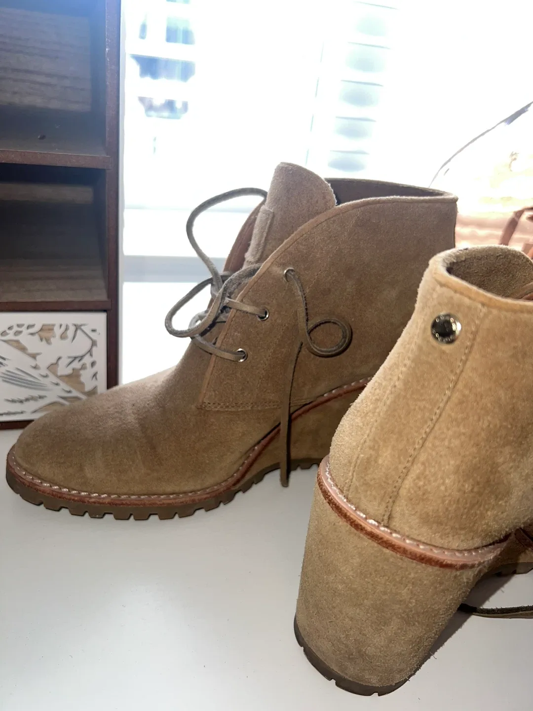 COACH Suede Wedge Ankle Boots - Size 7 image indicator(3)
