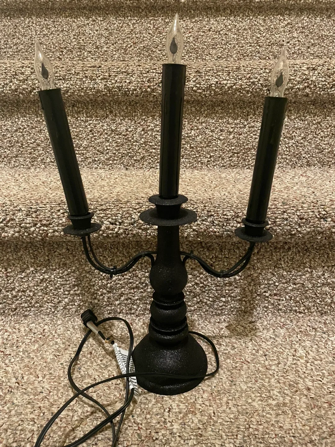 Electric Black Candelabra Candle Light thumbnail