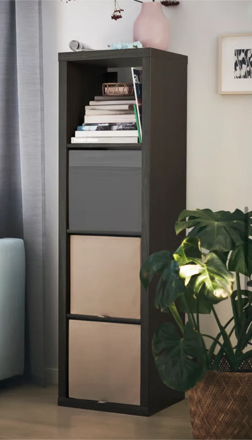 IKEA Kallax Shelf Unit - Black-Brown thumbnail