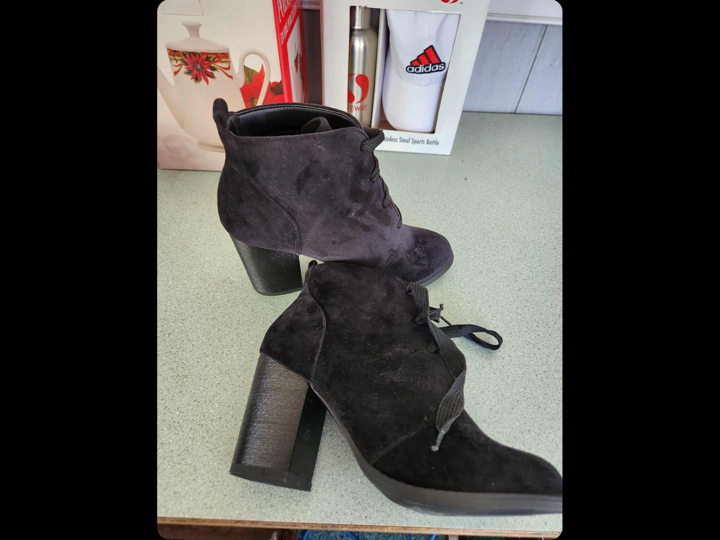 Call It Spring Black Ankle Boots - Size 7