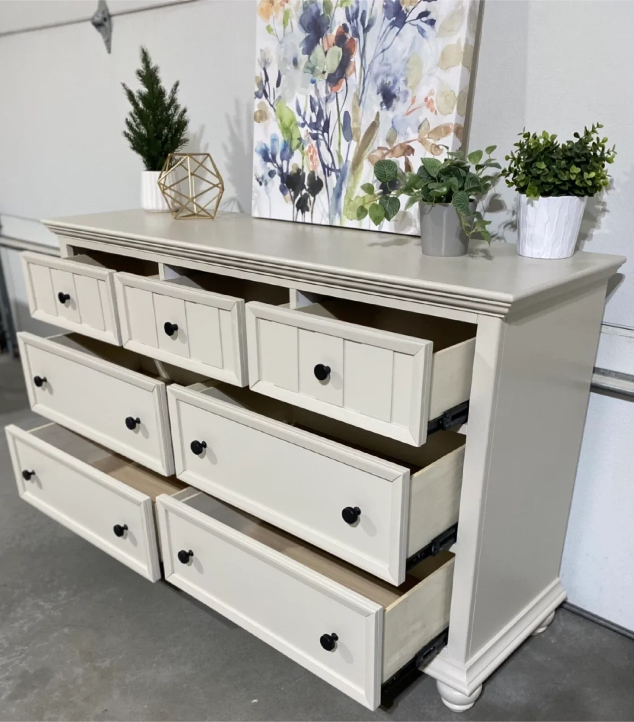 Modern Hardwood Long Dresser Chateau & Black image indicator(6)