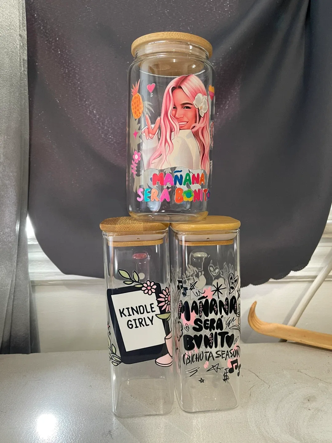 Custom Glass Tumblers with Bamboo Lids thumbnail