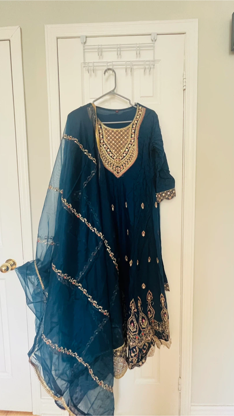Blue Embroidered Shalwar Kameez