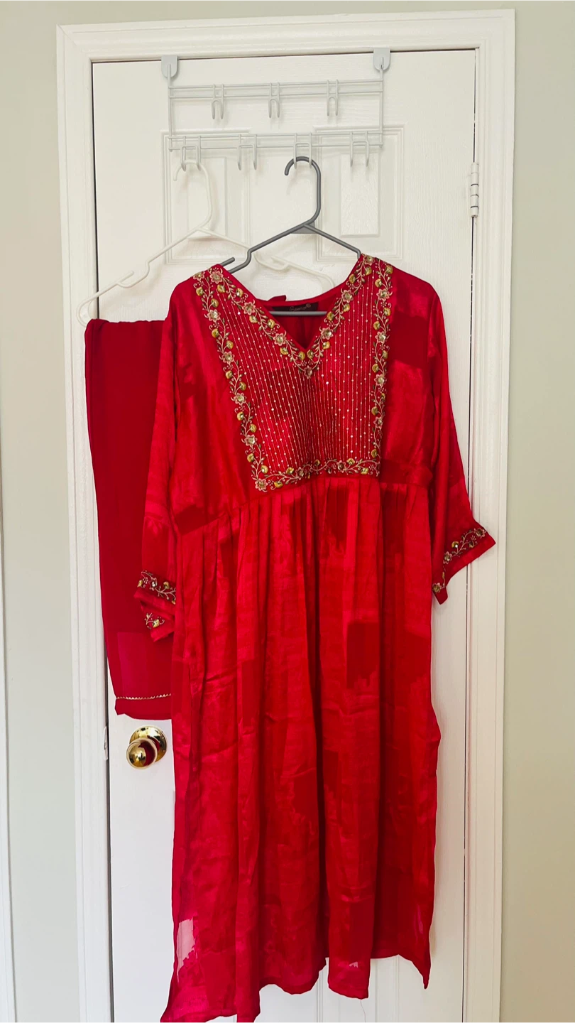 Pink kurti with pants - photo 2