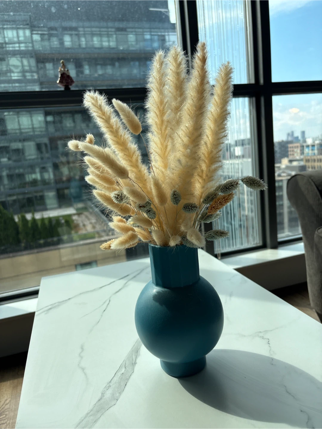 Blue Vase with Dried Flowers - photo 2