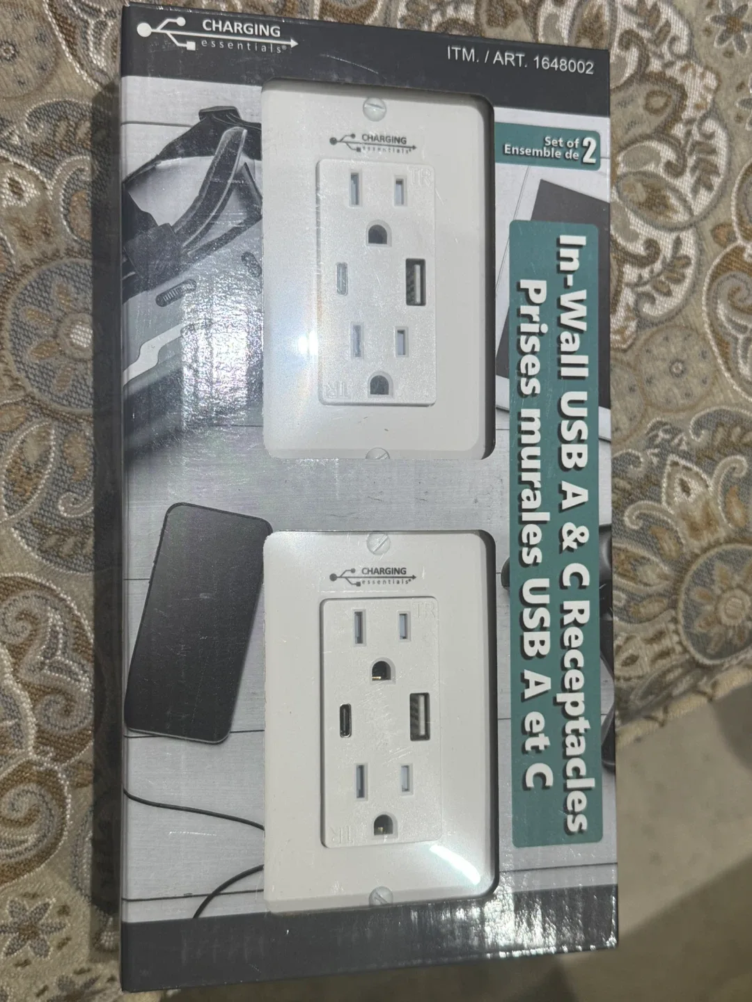 Charging Essentials In-Wall USB A & C Receptacles - Set of 2 thumbnail