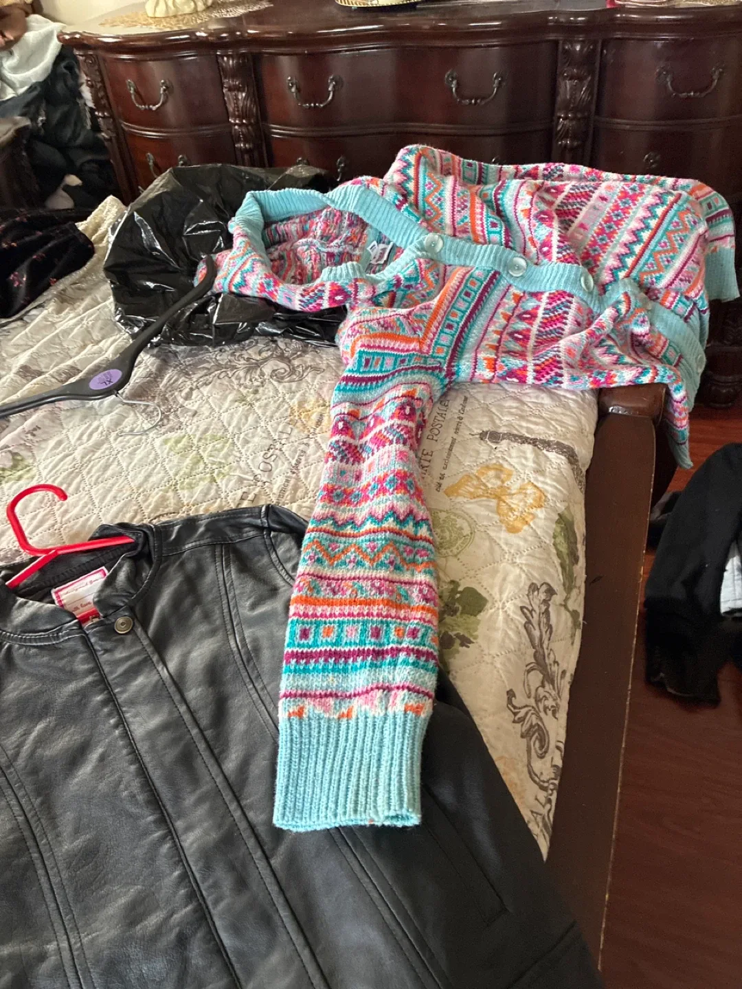 Yigga Girls' Colorful Knit Cardigan - Size M (10/12) image indicator(4)