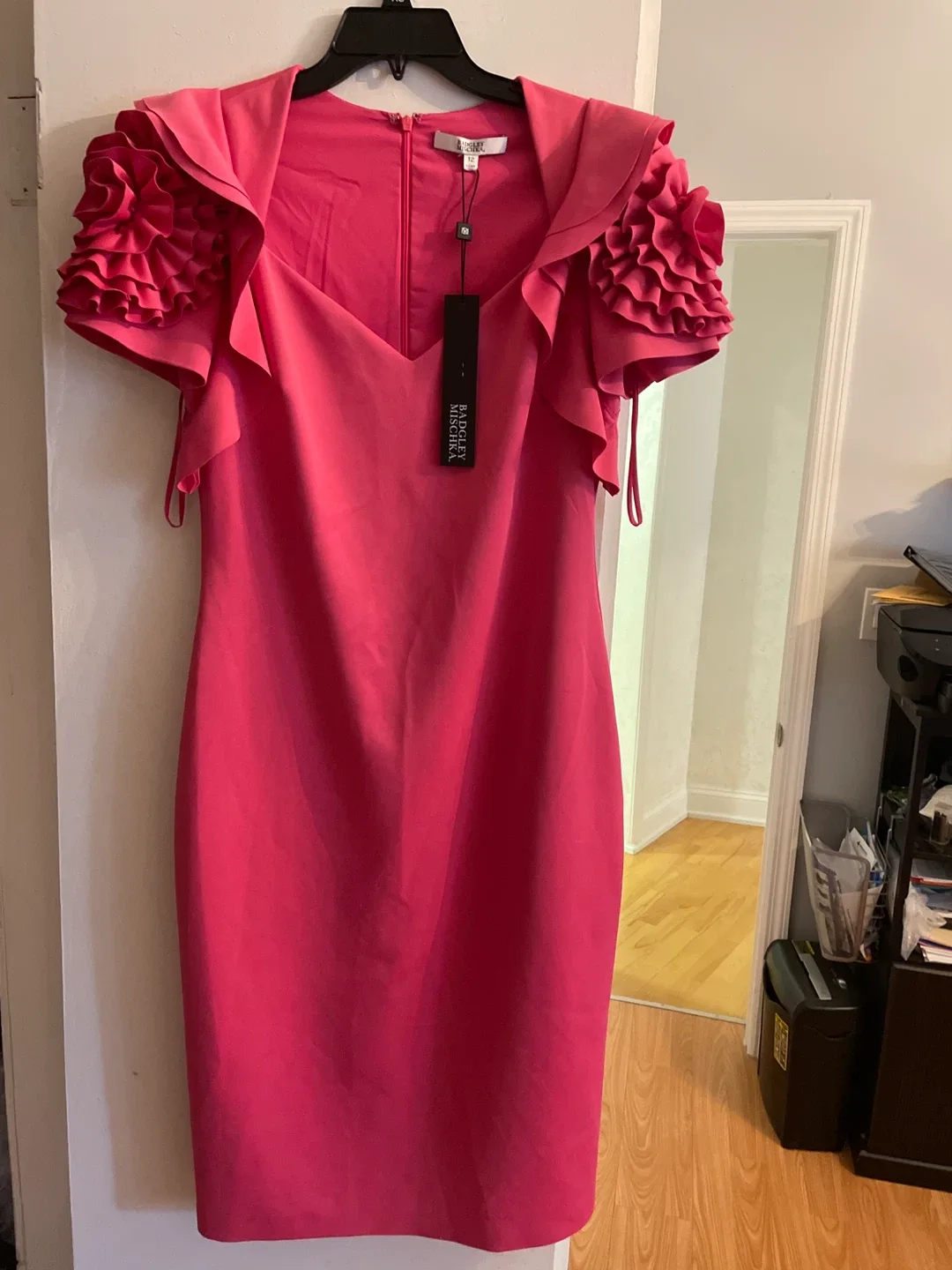 New Badgley Mischka Pink Dress - Size 12 thumbnail