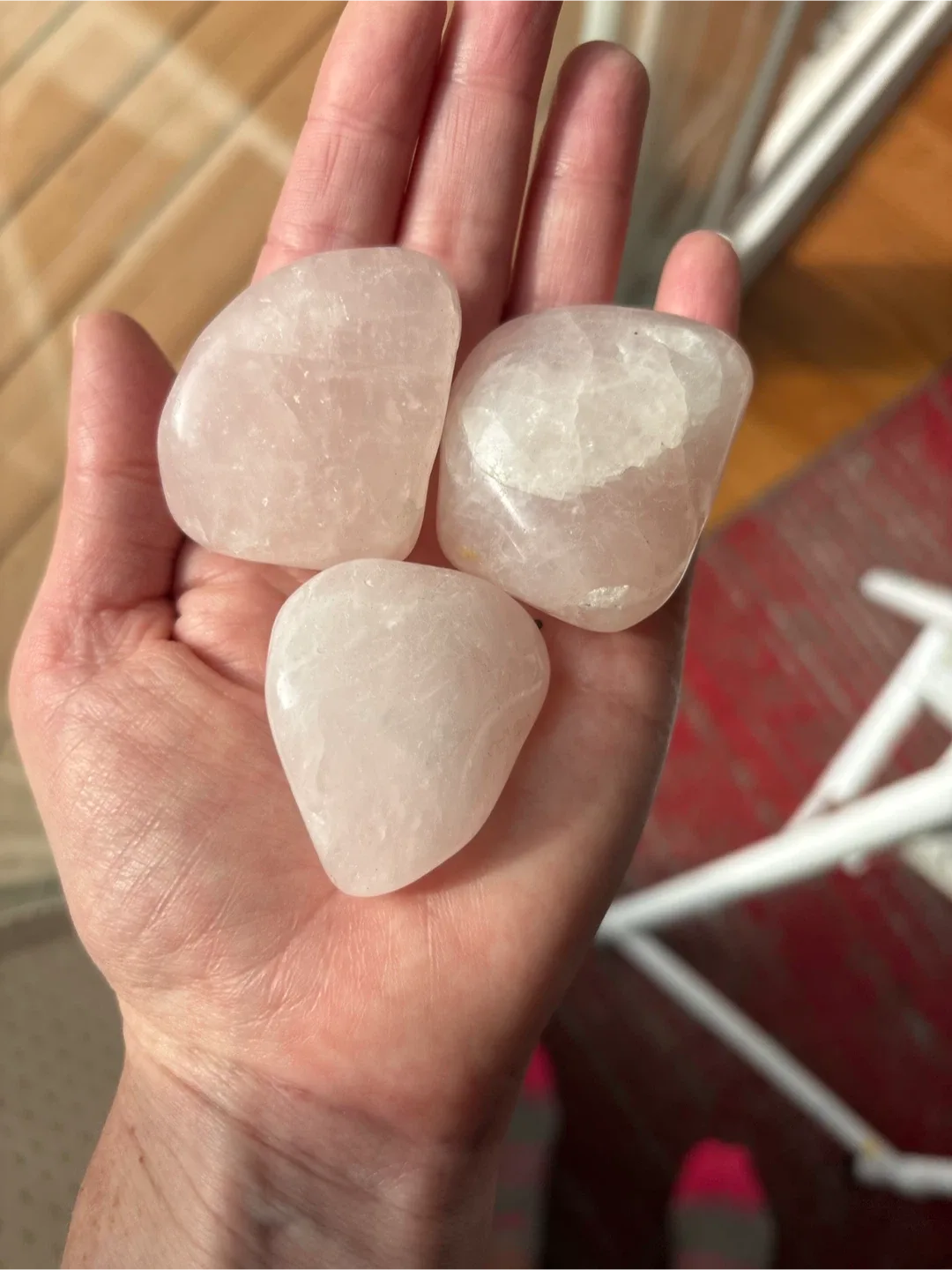 Three Rose Quartz Healing Crystals tumbles thumbnail