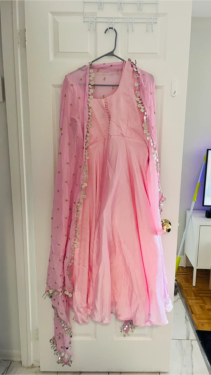 Pink Salwar Kameez Suit anarkali pattern