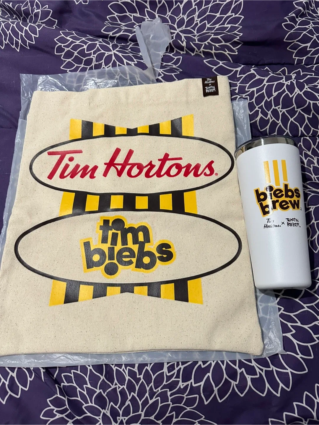 Tim Hortons x Justin Bieber Biebs Brew Tumbler & Tote Bag image indicator(2)