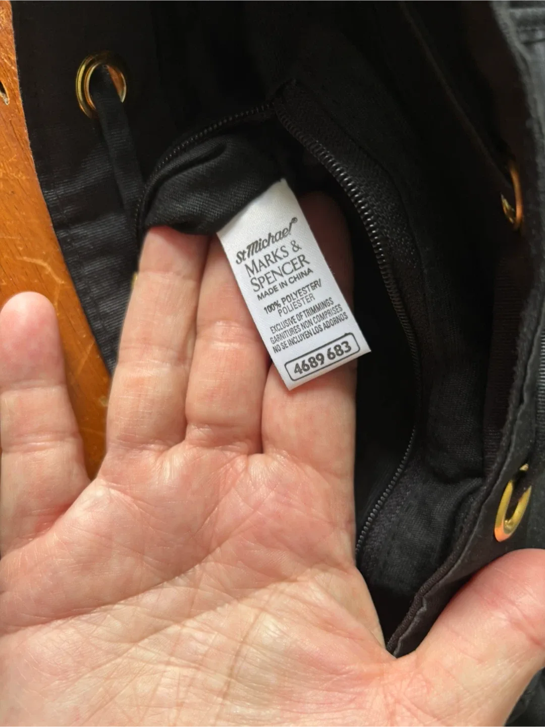 Marks and Spencer Quilted purse/Black Backpack image indicator(6)