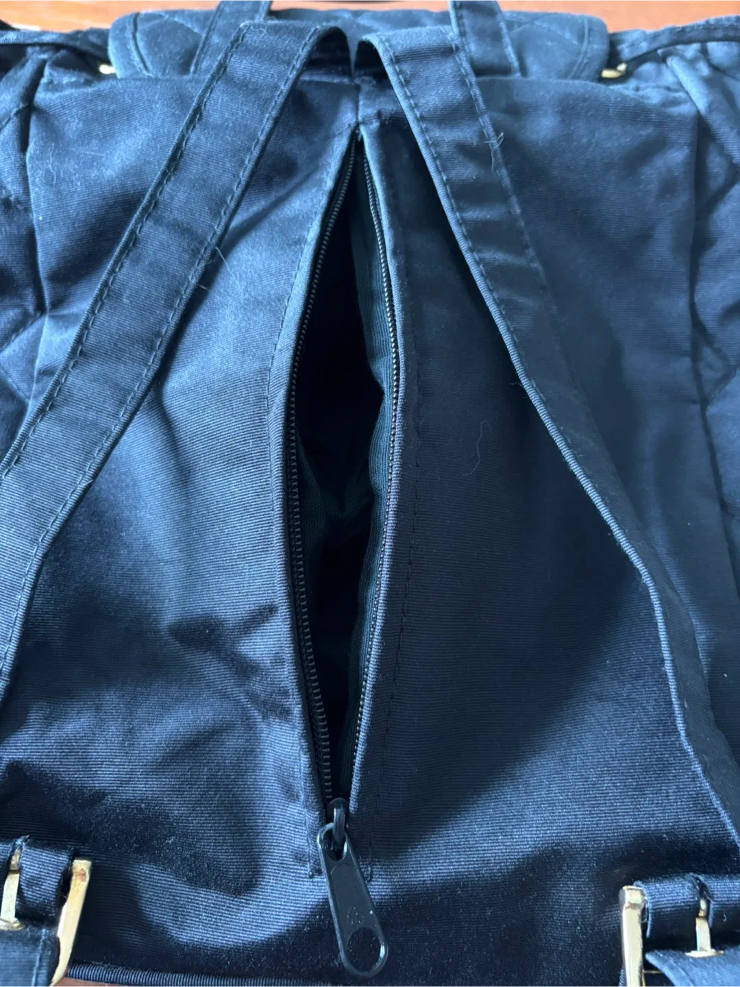 Marks and Spencer Quilted purse/Black Backpack image indicator(5)