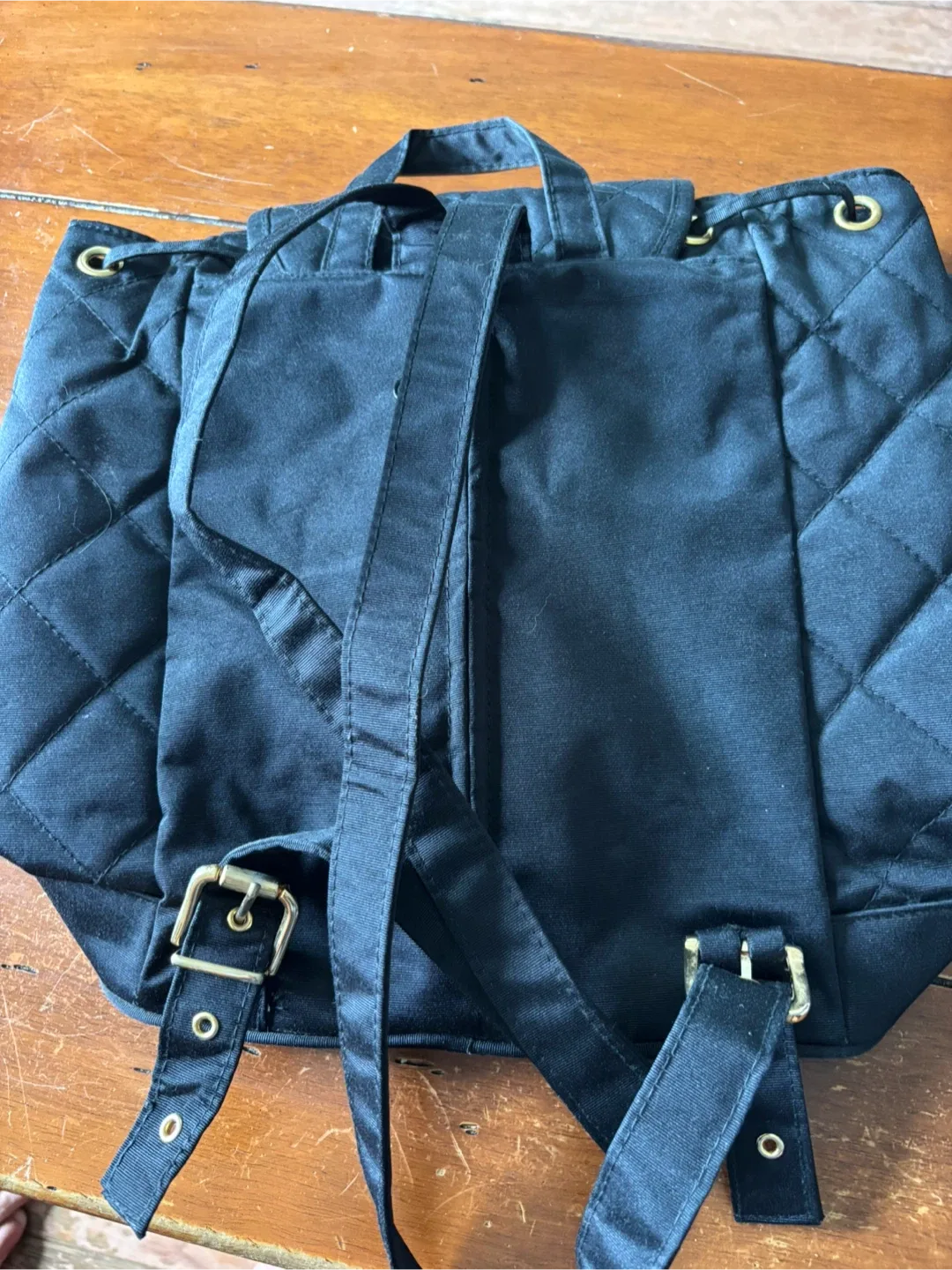 Marks and Spencer Quilted purse/Black Backpack image indicator(3)