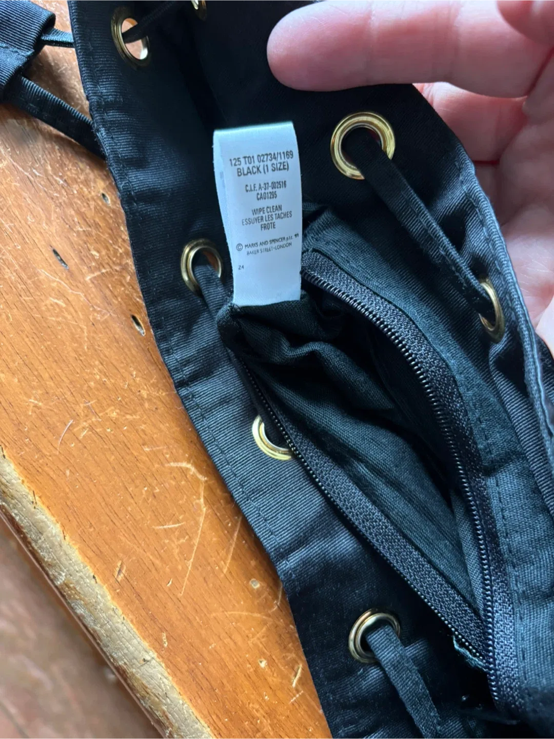 Marks and Spencer Quilted purse/Black Backpack image indicator(7)