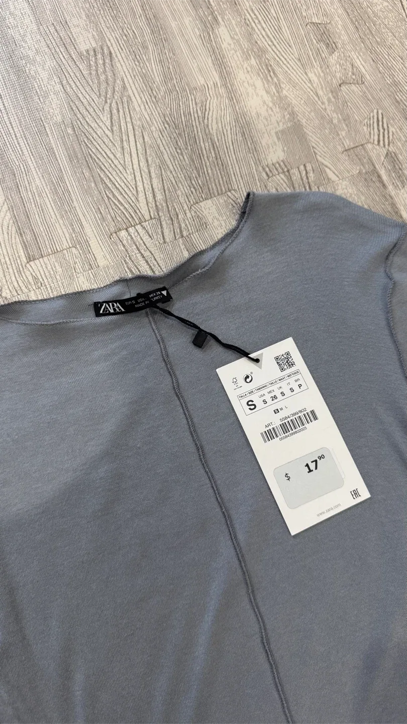 Zara Grey Long Sleeve Top - Size S image indicator(2)