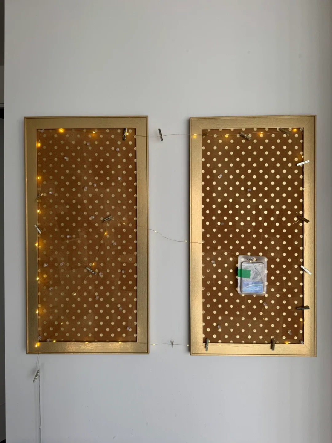 Gold Framed Cork Boards with Lights & Pins thumbnail