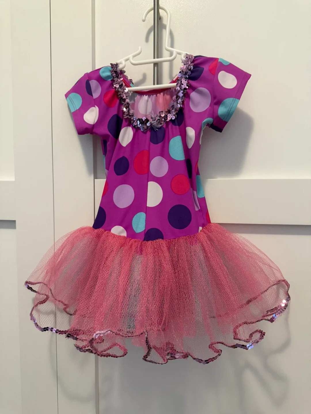 Girls' Polka Dot Dress with Tulle Skirt image indicator(2)