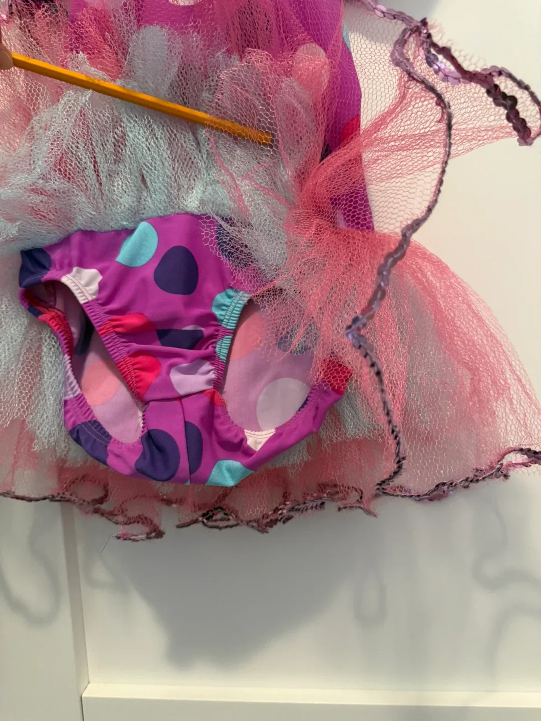 Girls' Polka Dot Dress with Tulle Skirt image indicator(3)