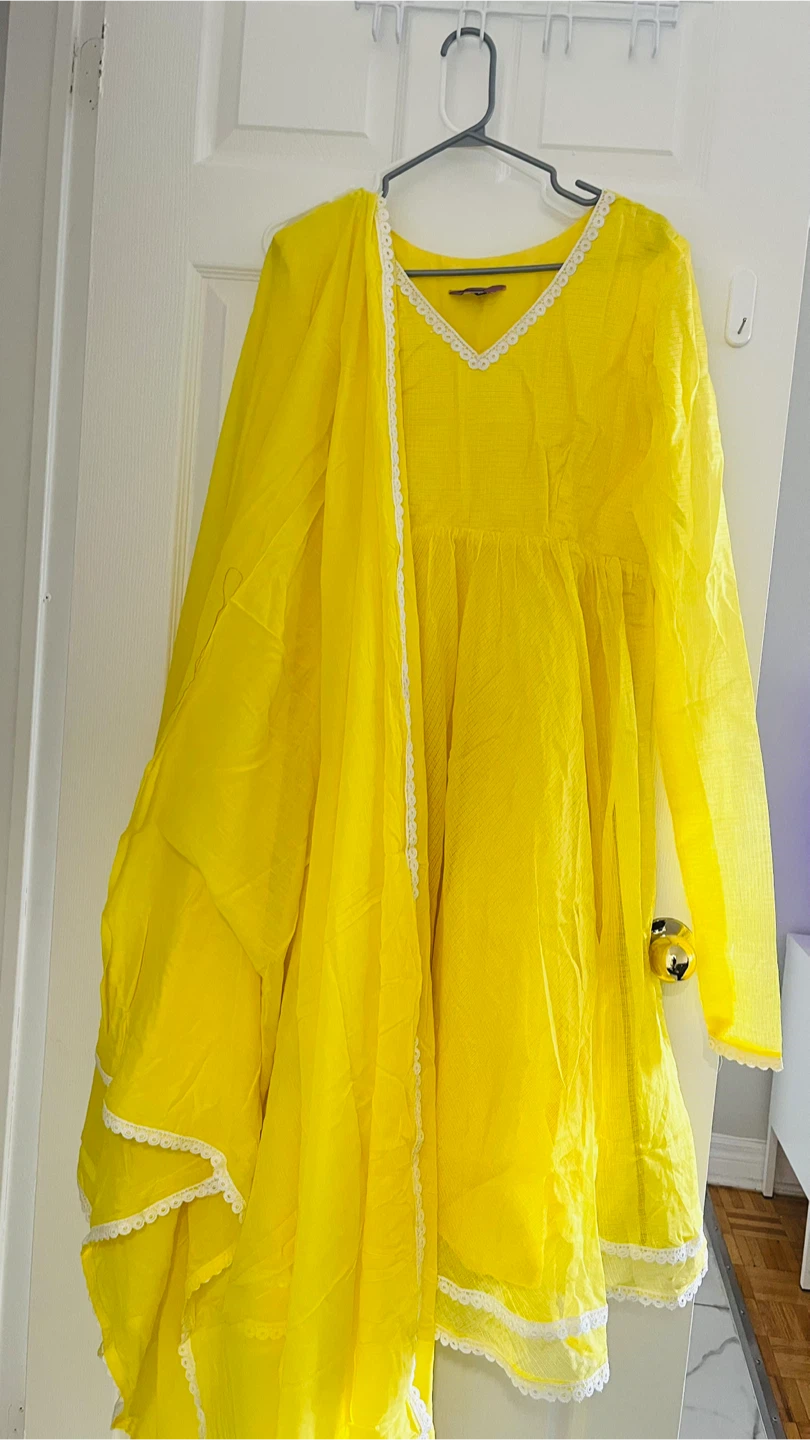 Yellow Salwar Kameez Suit (Anarkali frock suit )