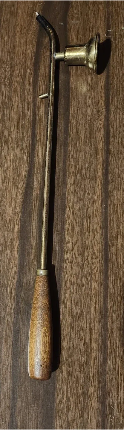 Vintage Brass Candle Snuffer with Wick Trimmer image indicator(3)
