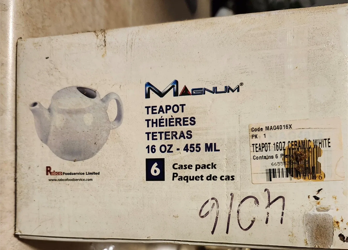 Magnum Teapot 16oz Ceramic White (Set of 3) image indicator(2)