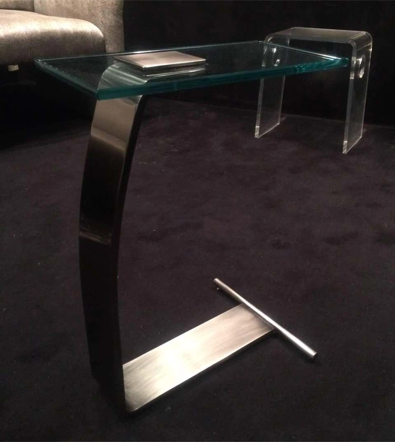 Nickel and Glass Side Table by Design Institute of America - photo 3