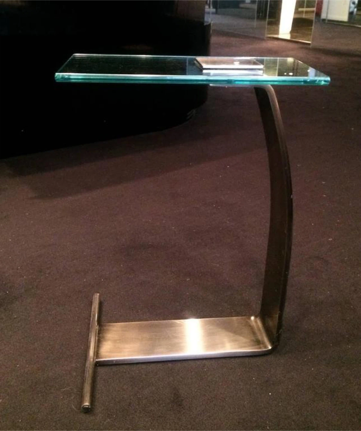 Nickel and Glass Side Table by Design Institute of America