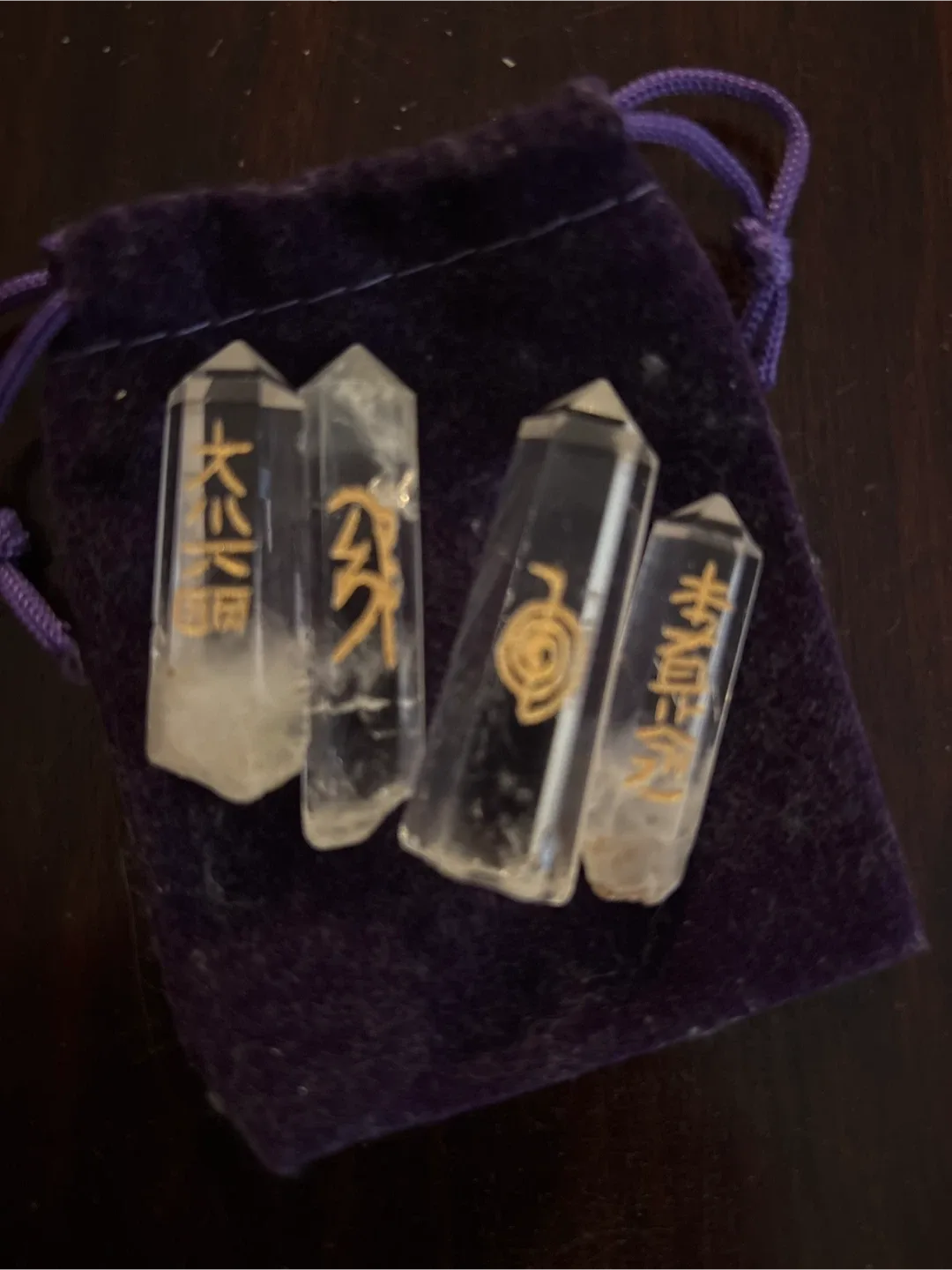 Reiki Crystal Set with Purple Bag thumbnail