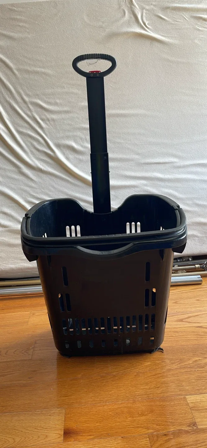 Rolling Shopping Basket - Black thumbnail