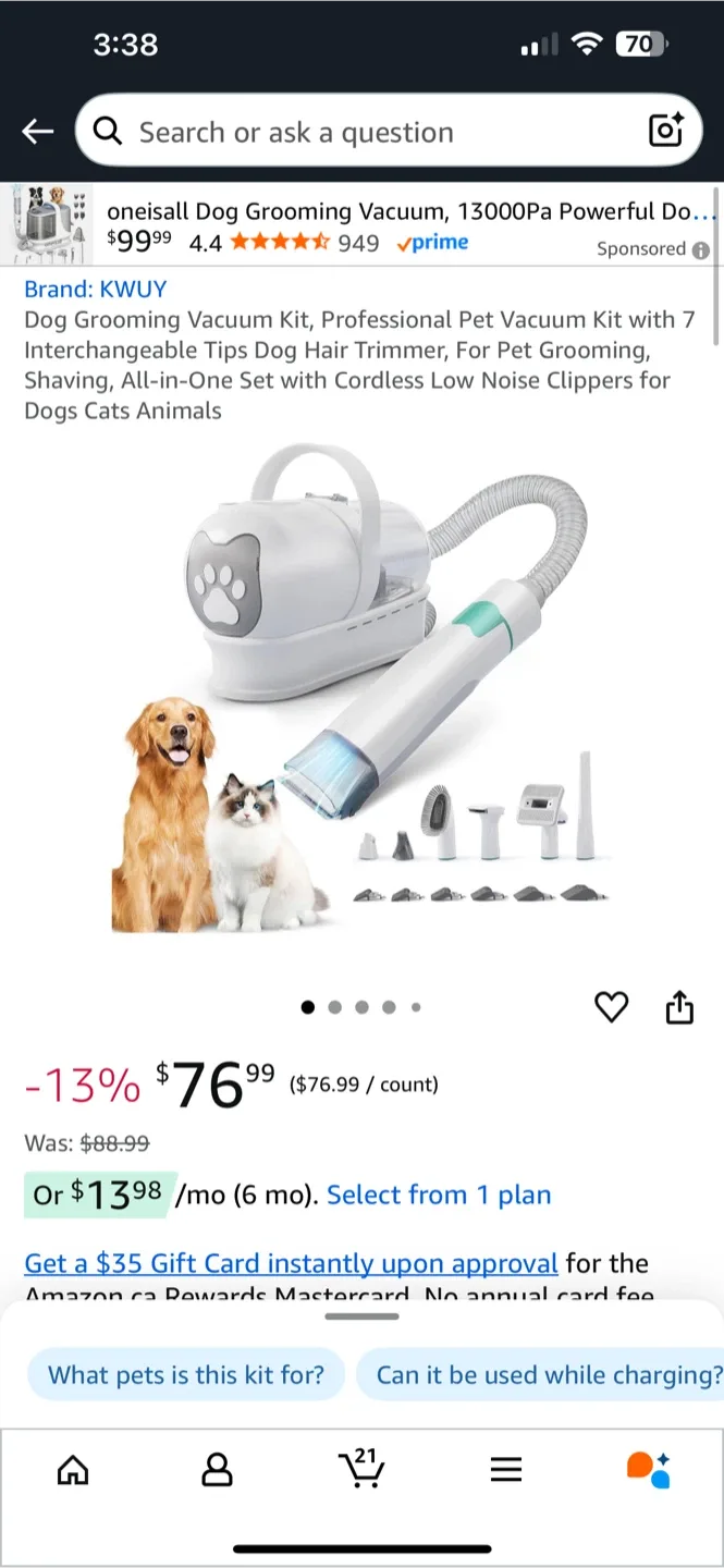 KWUY Dog Grooming Vacuum Kit, New image indicator(2)