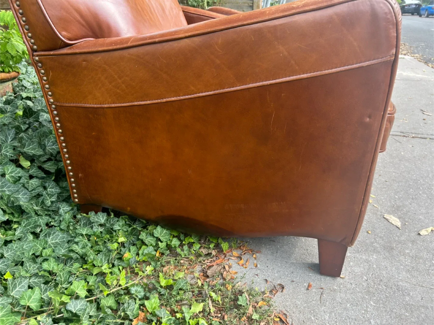 Pair of Brown Leather Armchairs image indicator(4)