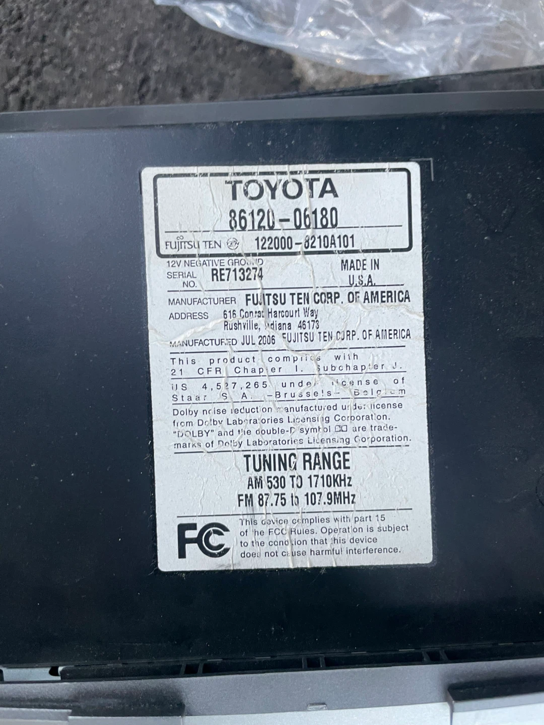 Toyota 86120-06180 Car Radio - photo 3