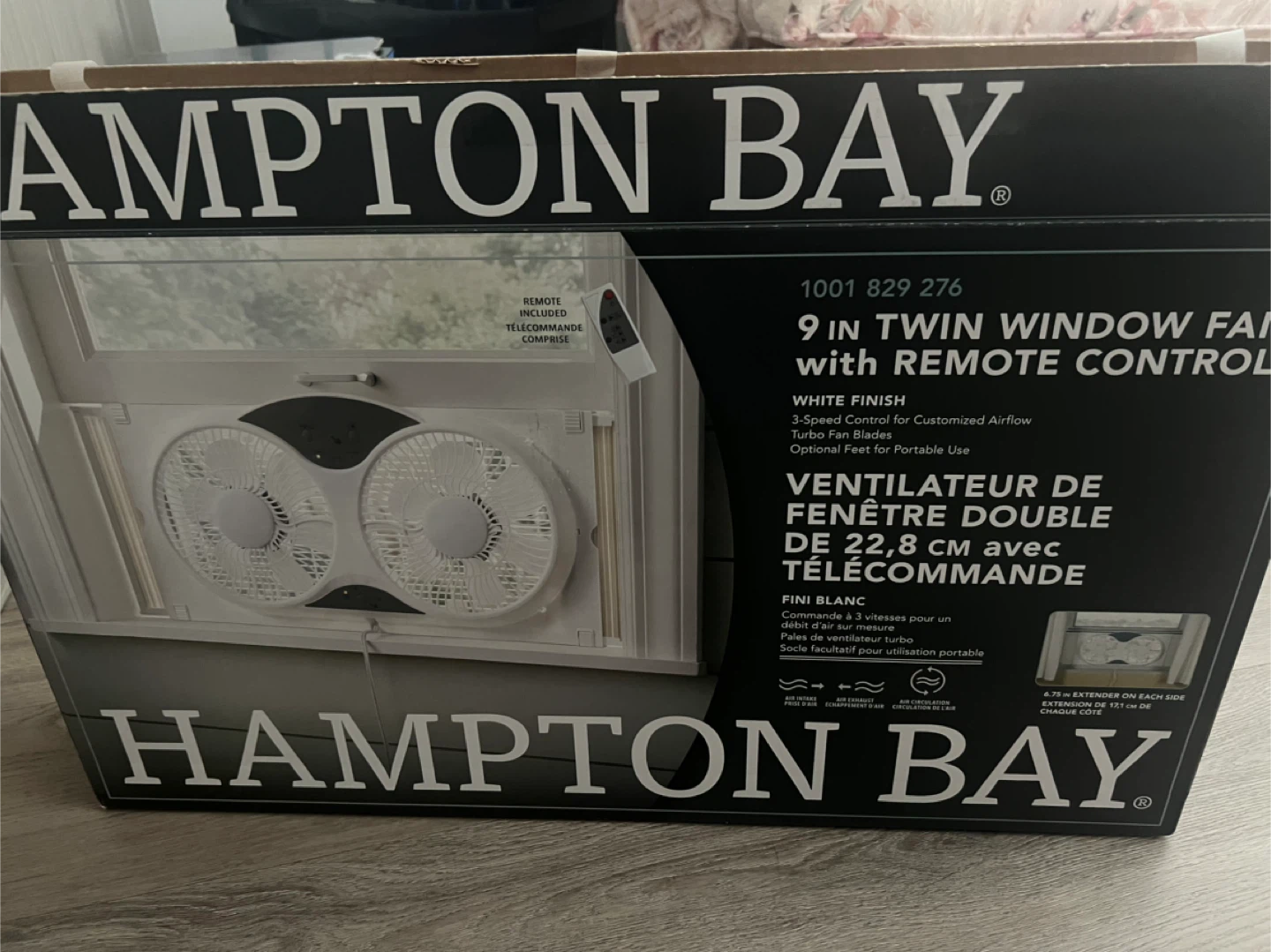 Hampton Bay 9-in Twin Window Fan w/ Remote