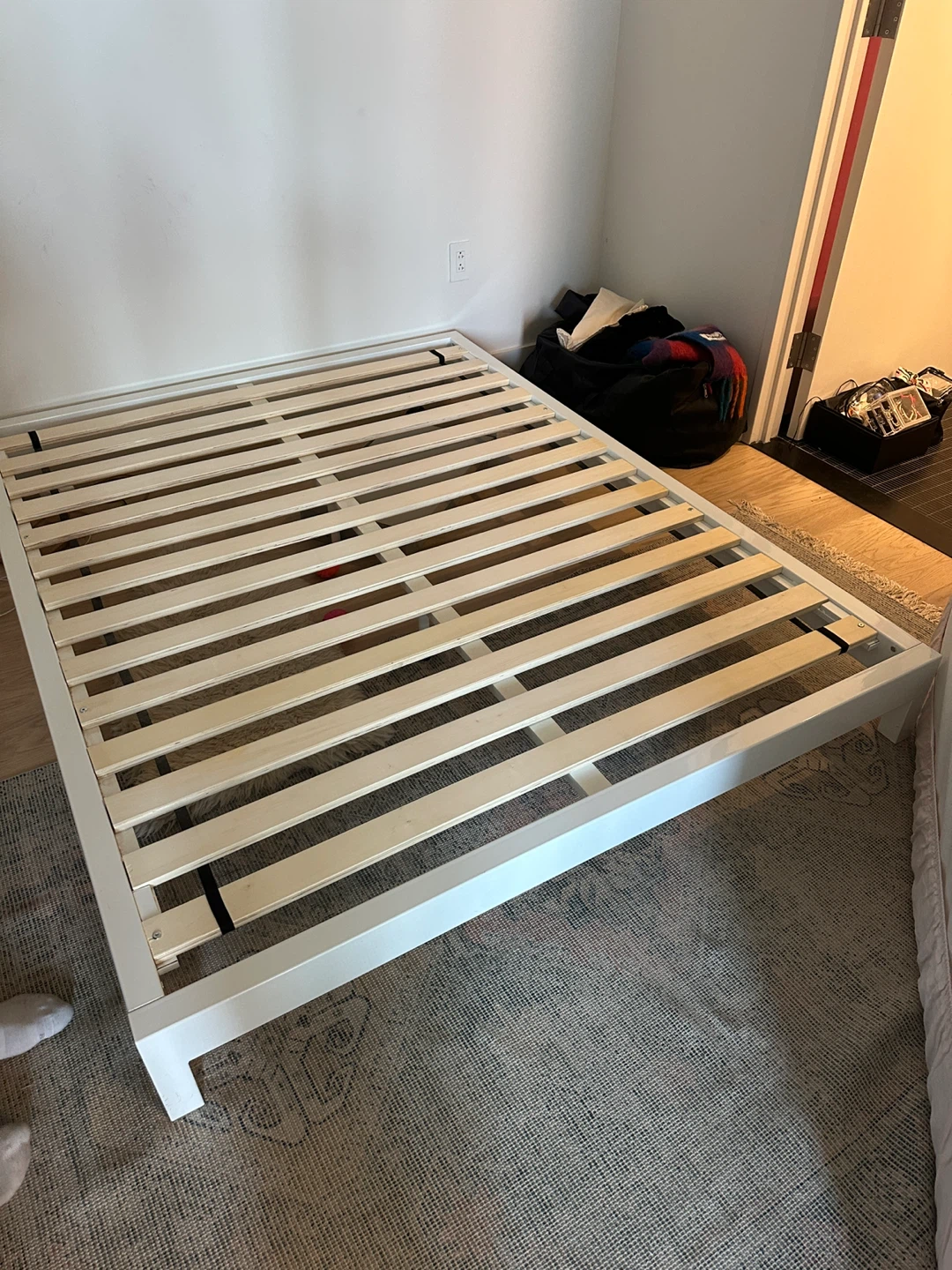 CB2 Simple White Metal Bed Frame – Queen - photo 5