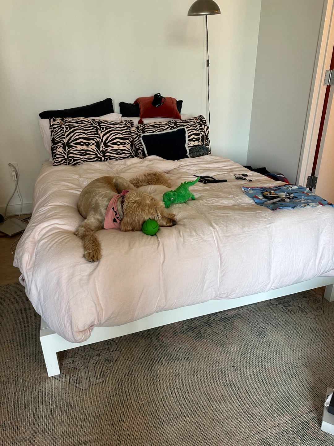 CB2 Simple White Metal Bed Frame – Queen - photo 3