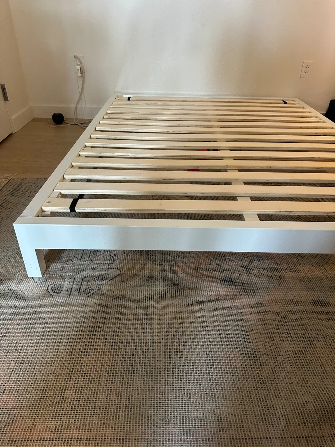 CB2 Simple White Metal Bed Frame – Queen - photo 4