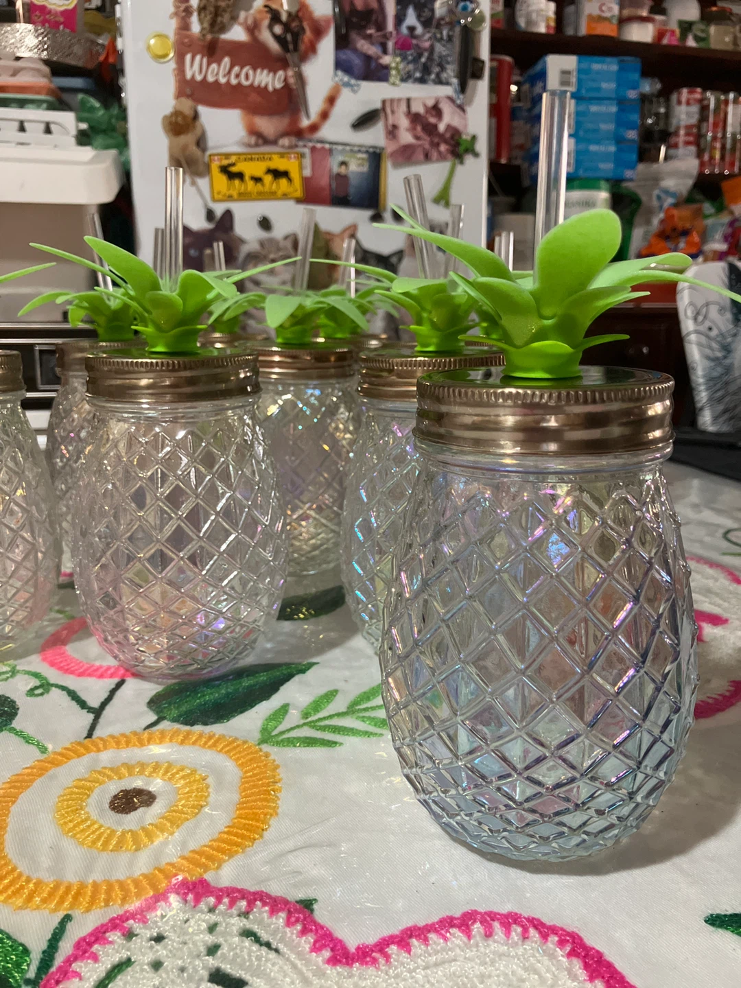 Pineapple Mason Jar with Straw - photo 3