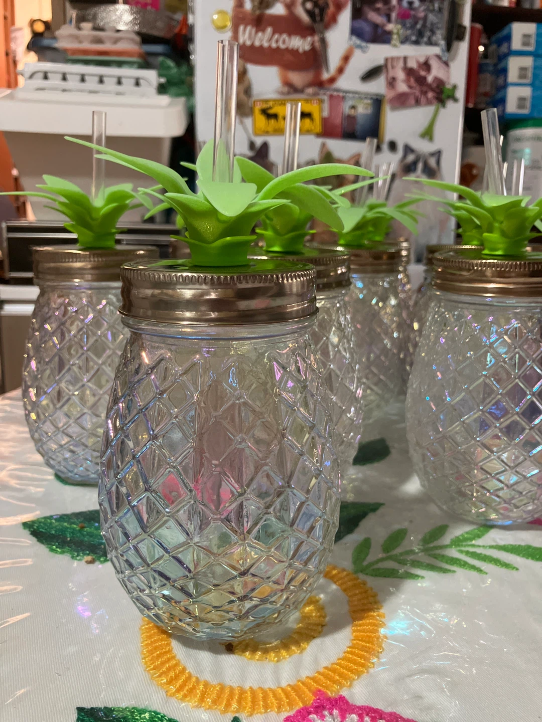 Pineapple Mason Jar with Straw - photo 2