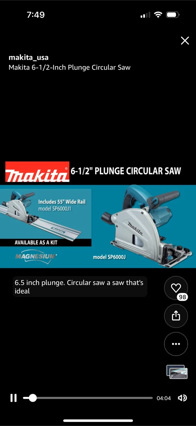 Makita SP6000J 6-1/2" Plunge Circular Saw image indicator(3)