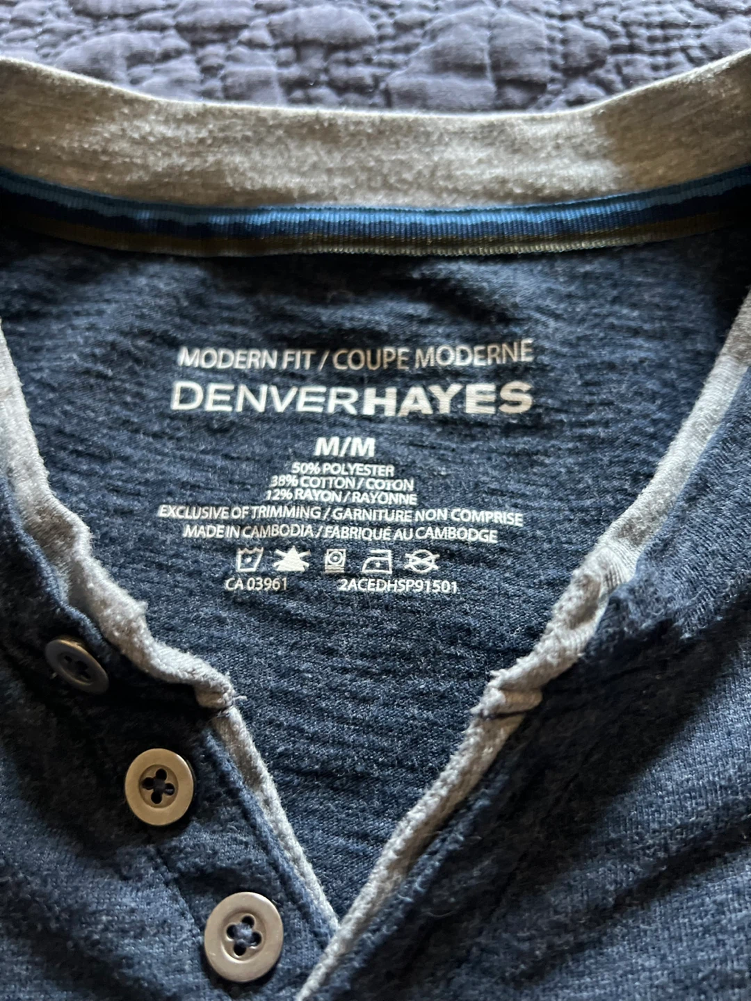 Denver Hayes M/M Blue Henley T-Shirt - photo 4