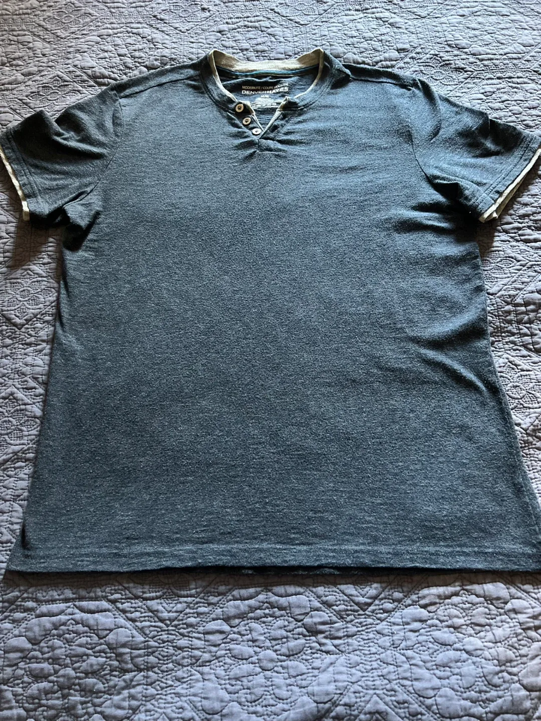 Denver Hayes M/M Blue Henley T-Shirt thumbnail