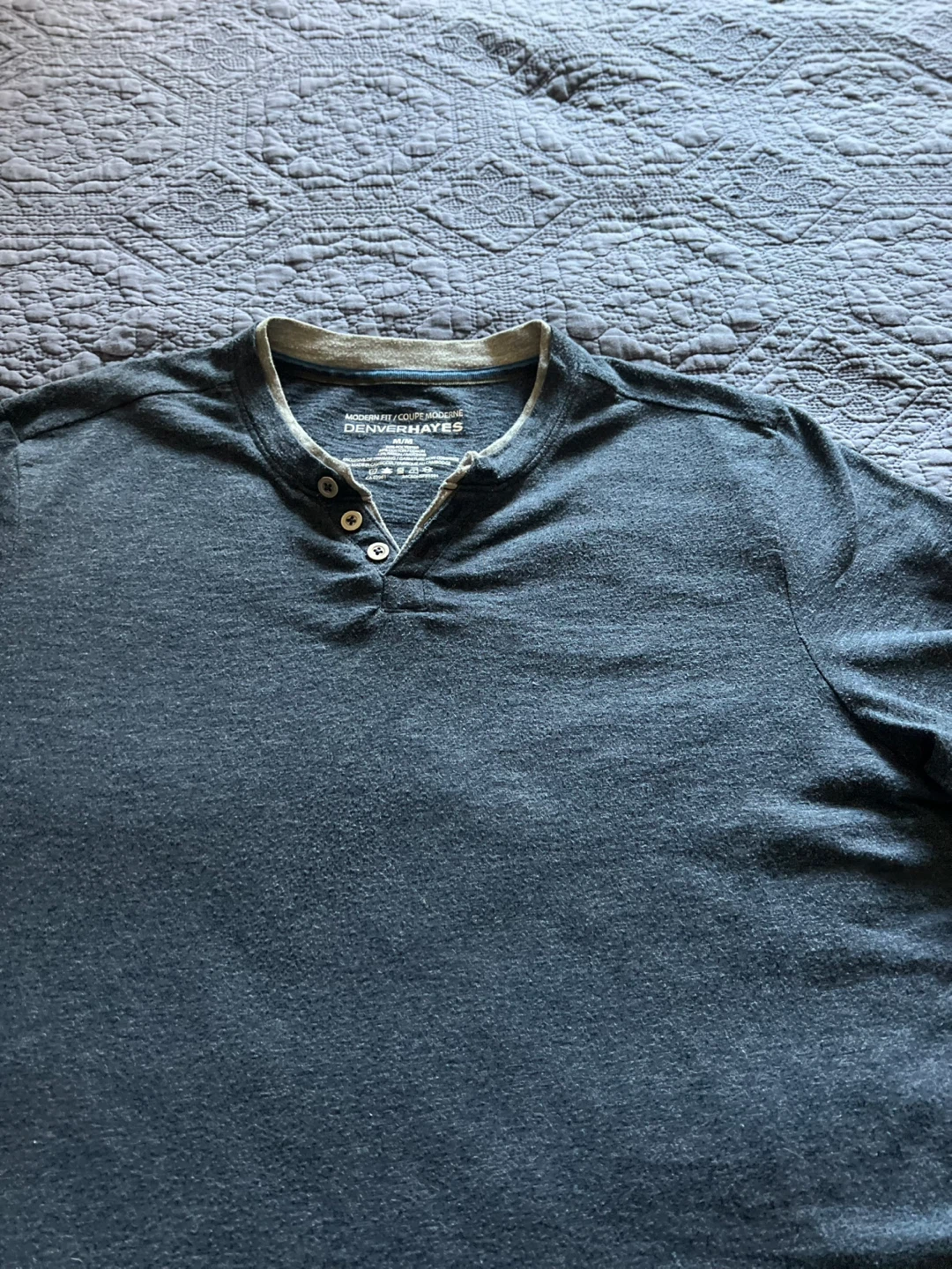 Denver Hayes M/M Blue Henley T-Shirt - photo 5